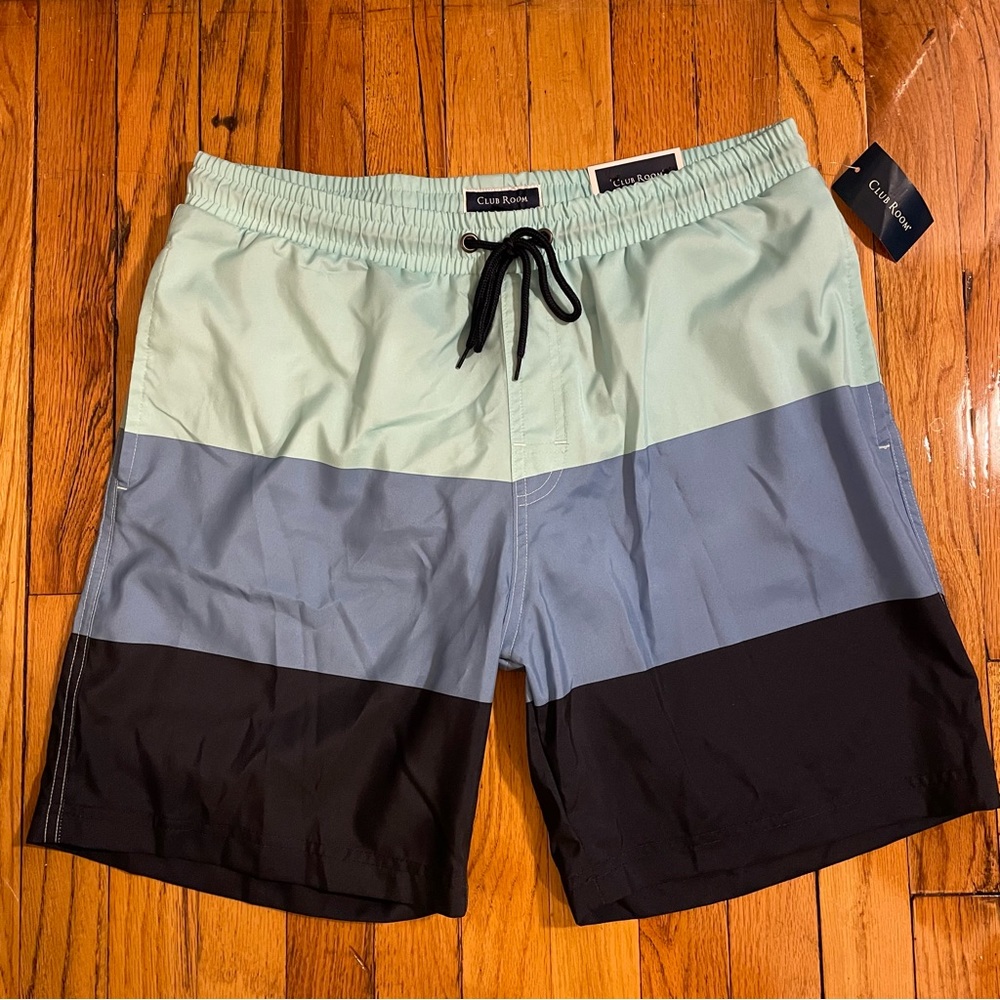 Men’s Bathing Suit/ Swim Trunks — Blue Color Blocked